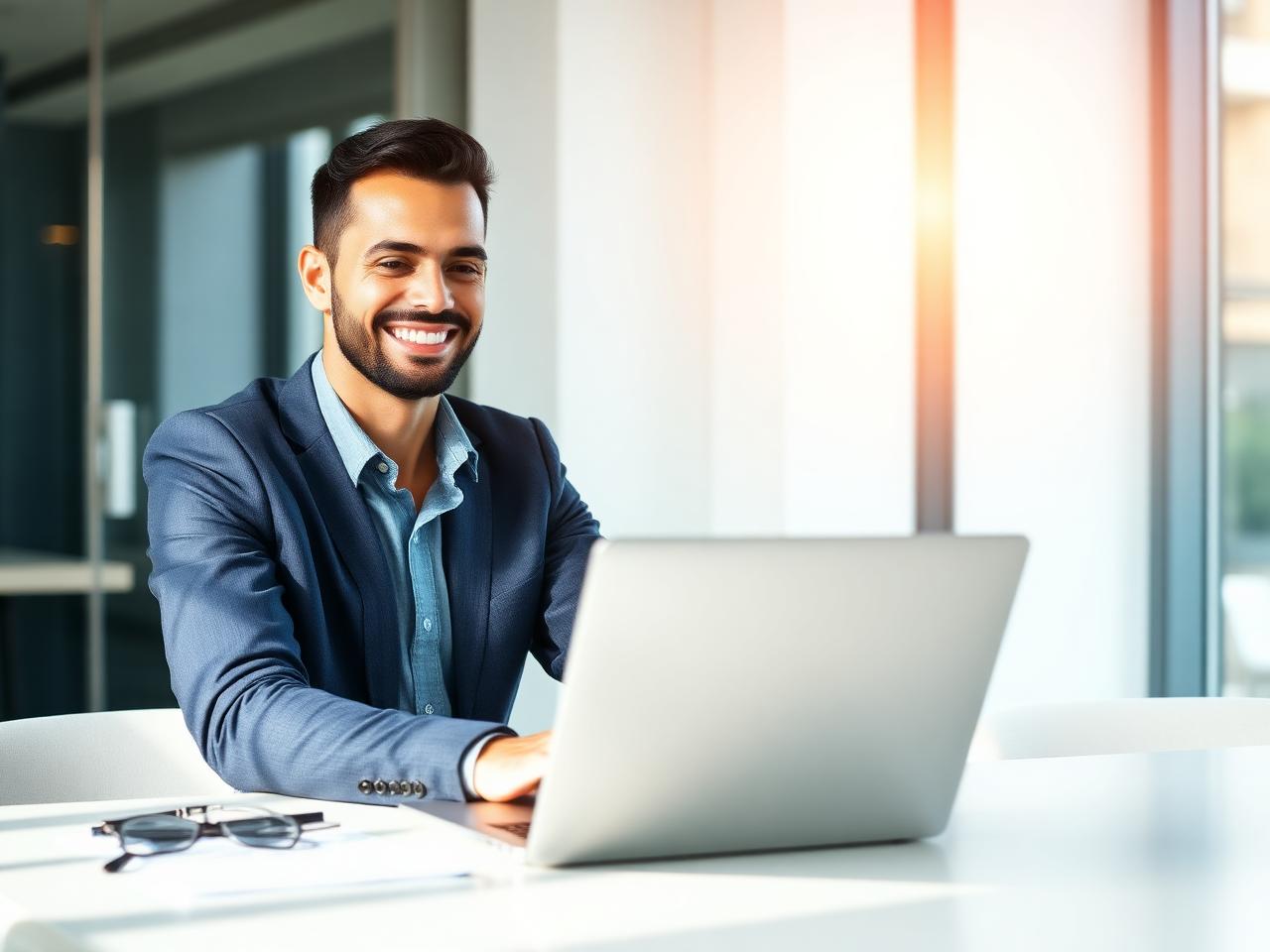 Contador da JH Contabilidade atendendo cliente